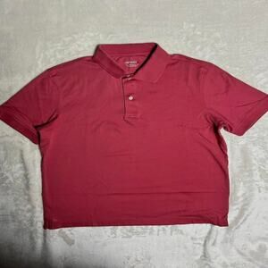 UNTUCKit Stretch Polo Men's M Muted Pink Damaschino Short Sleeve Shirt Salmon